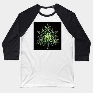Super Green Cannabis Mandala Baseball T-Shirt